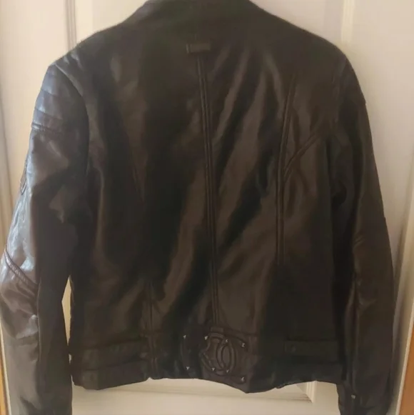 Vintage Womens Rocawear Faux Leather Jacket Coat Black Size L Early 2000’s - Picture 11 of 14